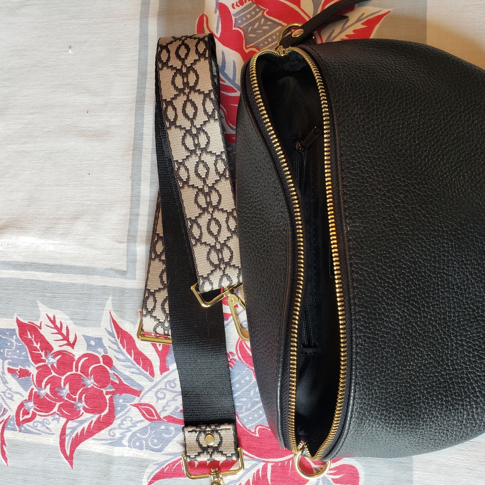 Black Leather Crossbody Bag